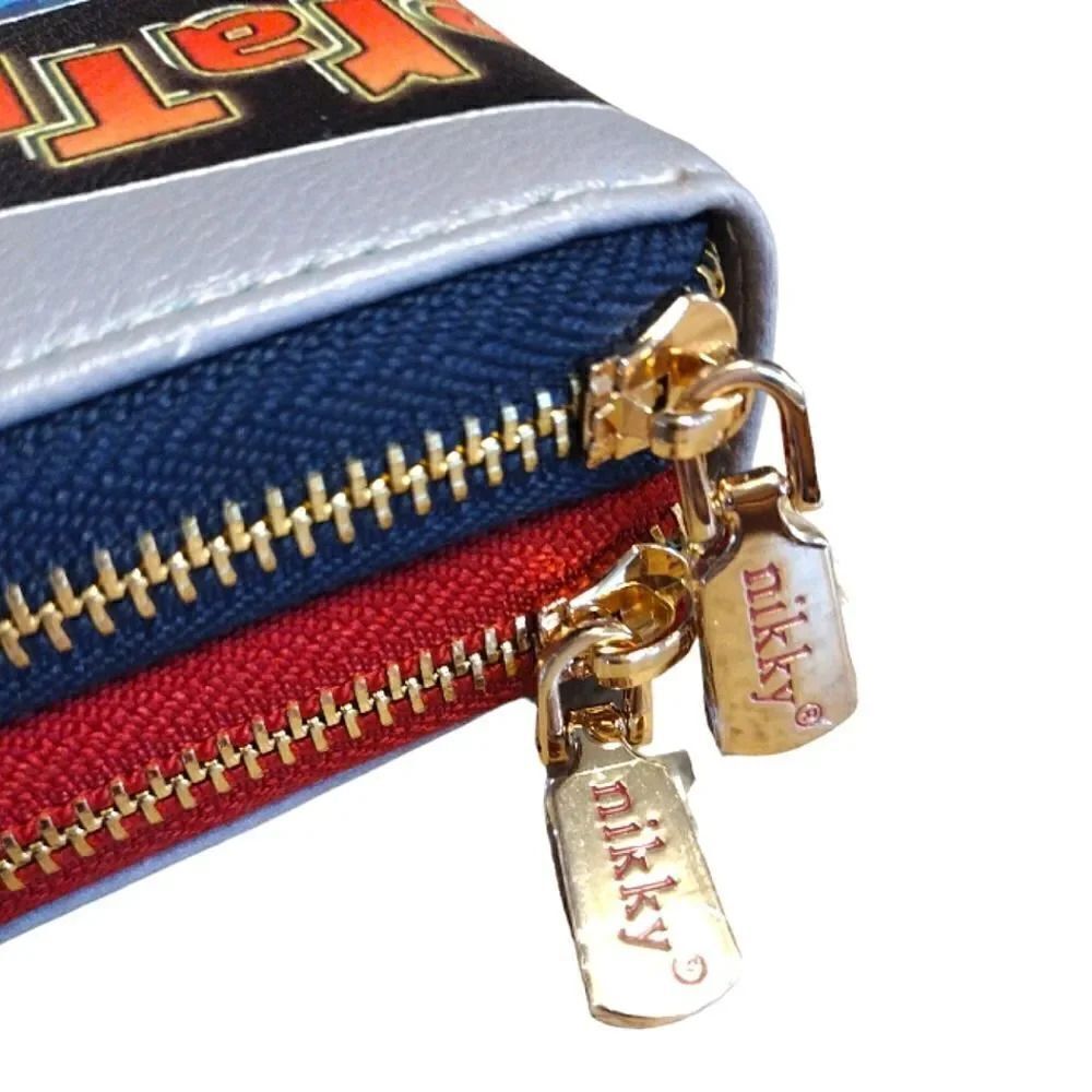 Nikky Teal Red Pop Generation Large Double Zip Around‎ Wallet NWT - Picture 11 of 16